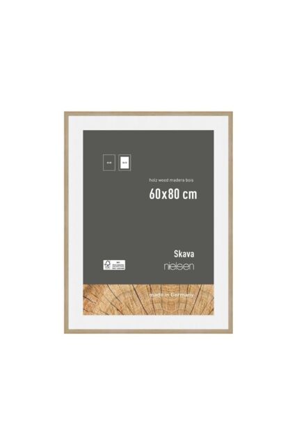 nielsen Skava 60 x 80cm Wooden Picture Frame With 50x70cm Mount & Glass Front in Light Oak - Size: 60 x 80 cm - image 1