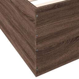 Berkfield Home Modern Bed Frame without Mattress Brown Oak 135x190 cm Double - thumbnail 8