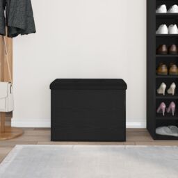 Berkfield Home Storage Bench Black Oak 60x40x45 cm Engineered Wood - Size: 60 x 40 x 45 cm - thumbnail 4
