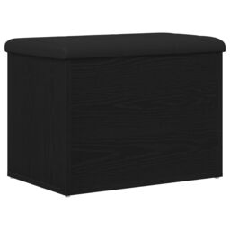 Berkfield Home Storage Bench Black Oak 60x40x45 cm Engineered Wood - Size: 60 x 40 x 45 cm - thumbnail 2