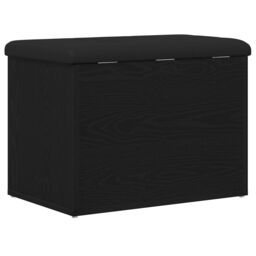 Berkfield Home Storage Bench Black Oak 60x40x45 cm Engineered Wood - Size: 60 x 40 x 45 cm - thumbnail 8