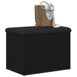 Berkfield Home Storage Bench Black Oak 60x40x45 cm Engineered Wood - Size: 60 x 40 x 45 cm - thumbnail 3