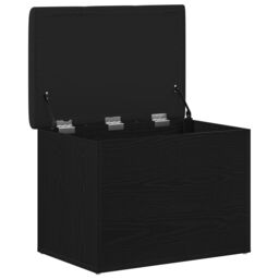 Berkfield Home Storage Bench Black Oak 60x40x45 cm Engineered Wood - Size: 60 x 40 x 45 cm - thumbnail 5