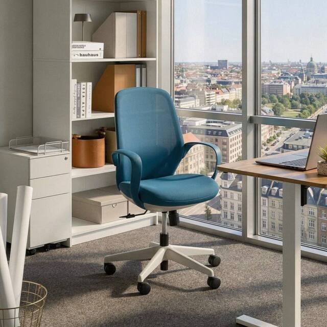 Wyld and Coco Blue Mesh Office Chair - Adjustable Height Tilt Backrest Armrests - image 1