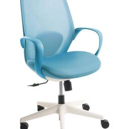 Wyld and Coco Blue Mesh Office Chair - Adjustable Height Tilt Backrest Armrests - thumbnail 2