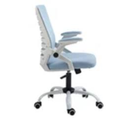 EONLION Mid-Back Office Chair Flip-Up Armrest Desk Swivel Chair Blue in Light Blue - thumbnail 4