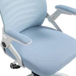 EONLION Mid-Back Office Chair Flip-Up Armrest Desk Swivel Chair Blue in Light Blue - thumbnail 2