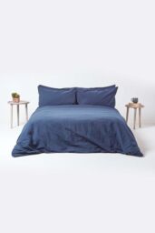 Homescapes Linen Oxford Pillowcase, King in Navy - thumbnail 5
