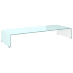 Berkfield Home TV Stand/Monitor Riser Glass Green 80x30x13 cm - Size: 80 x 30 x 13 cm - thumbnail 2