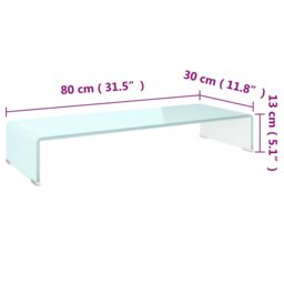 Berkfield Home TV Stand/Monitor Riser Glass Green 80x30x13 cm - Size: 80 x 30 x 13 cm - thumbnail 6