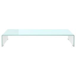Berkfield Home TV Stand/Monitor Riser Glass Green 80x30x13 cm - Size: 80 x 30 x 13 cm - thumbnail 3