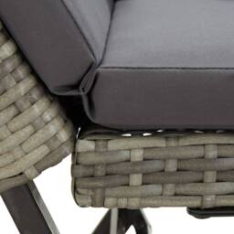 Berkfield Home Garden Bench with Cushions Grey 176 cm Poly Rattan - thumbnail 8