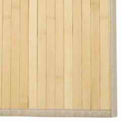 Berkfield Home Rug Square Light Natural100x100 cm Bamboo in Beige - Size: Medium - thumbnail 6
