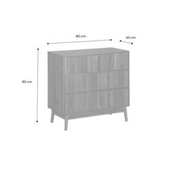 sweeek 3-drawer Chest With Grooved Wooden Detail in Brown - thumbnail 5