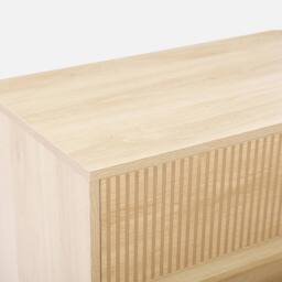sweeek 3-drawer Chest With Grooved Wooden Detail in Light Brown - thumbnail 4
