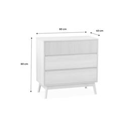 sweeek 3-drawer Chest With Grooved Wooden Detail in Light Brown - thumbnail 5