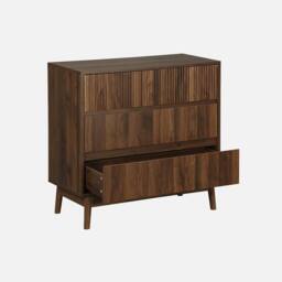 sweeek 3-drawer Chest With Grooved Wooden Detail in Brown - thumbnail 4