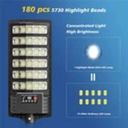 EONLION 9900000LM Commercial LED Solar Street Light Road Lamp in Black - thumbnail 2
