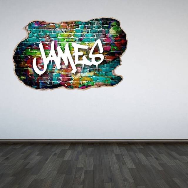 60 SECOND MAKEOVER Personalised Graffiti Name Smashed Wall Sticker 60cm x 90cm - Size: 60 cm x 90 cm - image 1