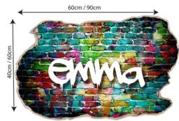 60 SECOND MAKEOVER Personalised Graffiti Name Smashed Wall Sticker 60cm x 90cm - Size: 60 cm x 90 cm - thumbnail 2