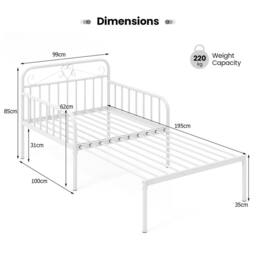 Gymax 2-in-1 Metal Extendable Daybed to Single Size Bed Sofa Bed in White - thumbnail 2