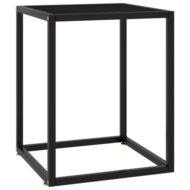 Berkfield Home Coffee Table Black with Black Glass 40x40x50 cm - Size: 40 x 40 x 50 cm - image 1