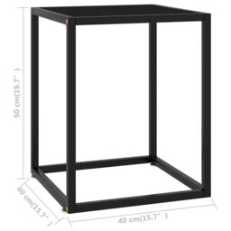 Berkfield Home Coffee Table Black with Black Glass 40x40x50 cm - Size: 40 x 40 x 50 cm - thumbnail 5