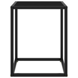 Berkfield Home Coffee Table Black with Black Glass 40x40x50 cm - Size: 40 x 40 x 50 cm - thumbnail 2