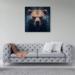 Warren Reed - Designer Brown Bear Face Splashart Canvas - Size: w10 inch x h10 inch - thumbnail 4