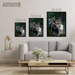 "Artery8 William Adolphe Bouguereau Nymphs Framed Canvas Wall Art Print - Size: W12"" x H16""" - thumbnail 4