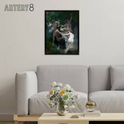 "Artery8 William Adolphe Bouguereau Nymphs Framed Canvas Wall Art Print - Size: W12"" x H16""" - thumbnail 3