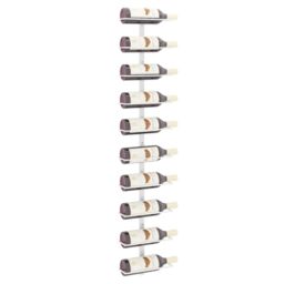 Berkfield Home Wall-mounted Wine Rack for 10 Bottles White Metal - thumbnail 3