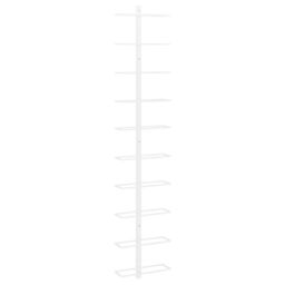 Berkfield Home Wall-mounted Wine Rack for 10 Bottles White Metal - thumbnail 2