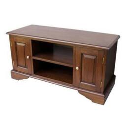 Lock Stock and Barrel Furniture Ltd Widescreen TV Cabinet - Mahogany Wood - L40 x W100 x H50 cm in Brown - thumbnail 2