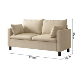 MCC Direct CozyWell Large Sofa Plush Padded Settee - Laura in Beige - Size: 1 Pack - thumbnail 6
