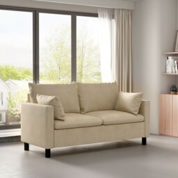 MCC Direct CozyWell Large Sofa Plush Padded Settee - Laura in Beige - Size: 1 Pack - thumbnail 1