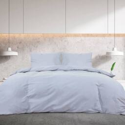 Berkfield Home Elegant Duvet Cover Set Grey 240x220 cm Light-weight Microfiber - thumbnail 1