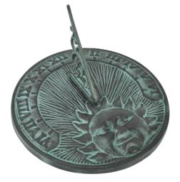 Inspirational Gifting Sundial Ornament in Verdigris Cast Iron Sun Face in Grey - thumbnail 5