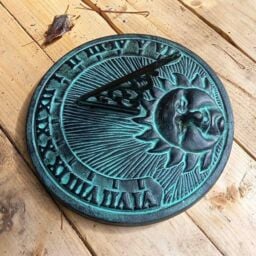 Inspirational Gifting Sundial Ornament in Verdigris Cast Iron Sun Face in Grey - thumbnail 3