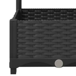 Berkfield Home Beautiful Garden Planter with Trellis Black 120x40x121.5 cm PP - thumbnail 7