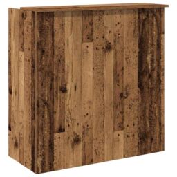 Berkfield Home Reception Desk Old Wood 100x50x103.5 cm Engineered Wood in Brown - thumbnail 7