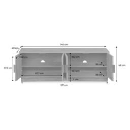 sweeek 140cm Tv Unit Exotic Wooden Effect 4 Doors in Brown - thumbnail 5