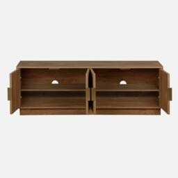 sweeek 140cm Tv Unit Exotic Wooden Effect 4 Doors in Brown - thumbnail 2