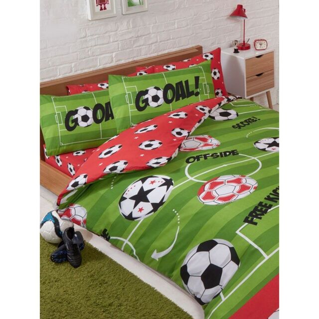 Bedding & Beyond Football Duvet Cover Set in Red - Size: Double - image 1