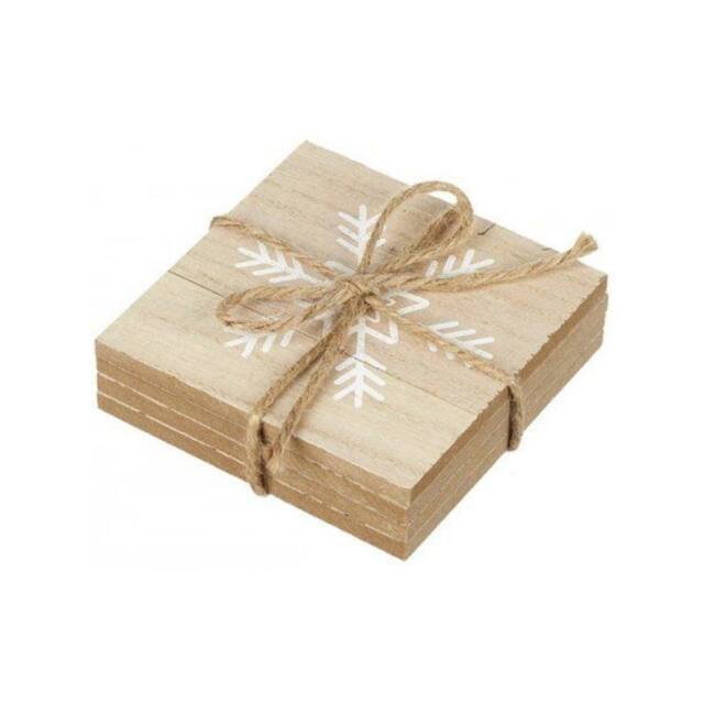 Garden Greatness Set Of 4 Natural Snowflake Coasters - Size: 1 Pack