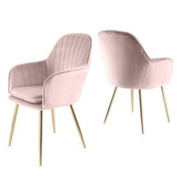 Genesis Muse Velvet Accent Chairs Pair Upholstered Modern Chairs with Backrest in Light Pink - Size: 2 Pack - thumbnail 1