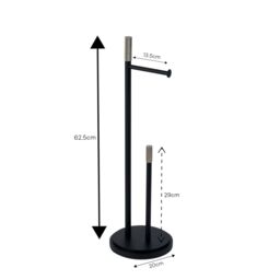 Showerdrape Chester Black Toilet Roll Holder & Spare Paper Holder Combination - thumbnail 2