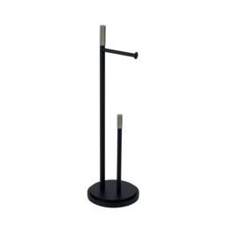Showerdrape Chester Black Toilet Roll Holder & Spare Paper Holder Combination - thumbnail 3