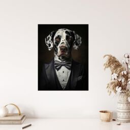 "Wee Blue Coo Wall Art Print Dalmatian Dinner Jacket Portrait Dog Living Room in Black - Size: W24"" x H32""" - thumbnail 4