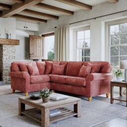 The Great Sofa Company Flora 1 Corner 2 Sofa Glory Deep Terra in Terracotta
